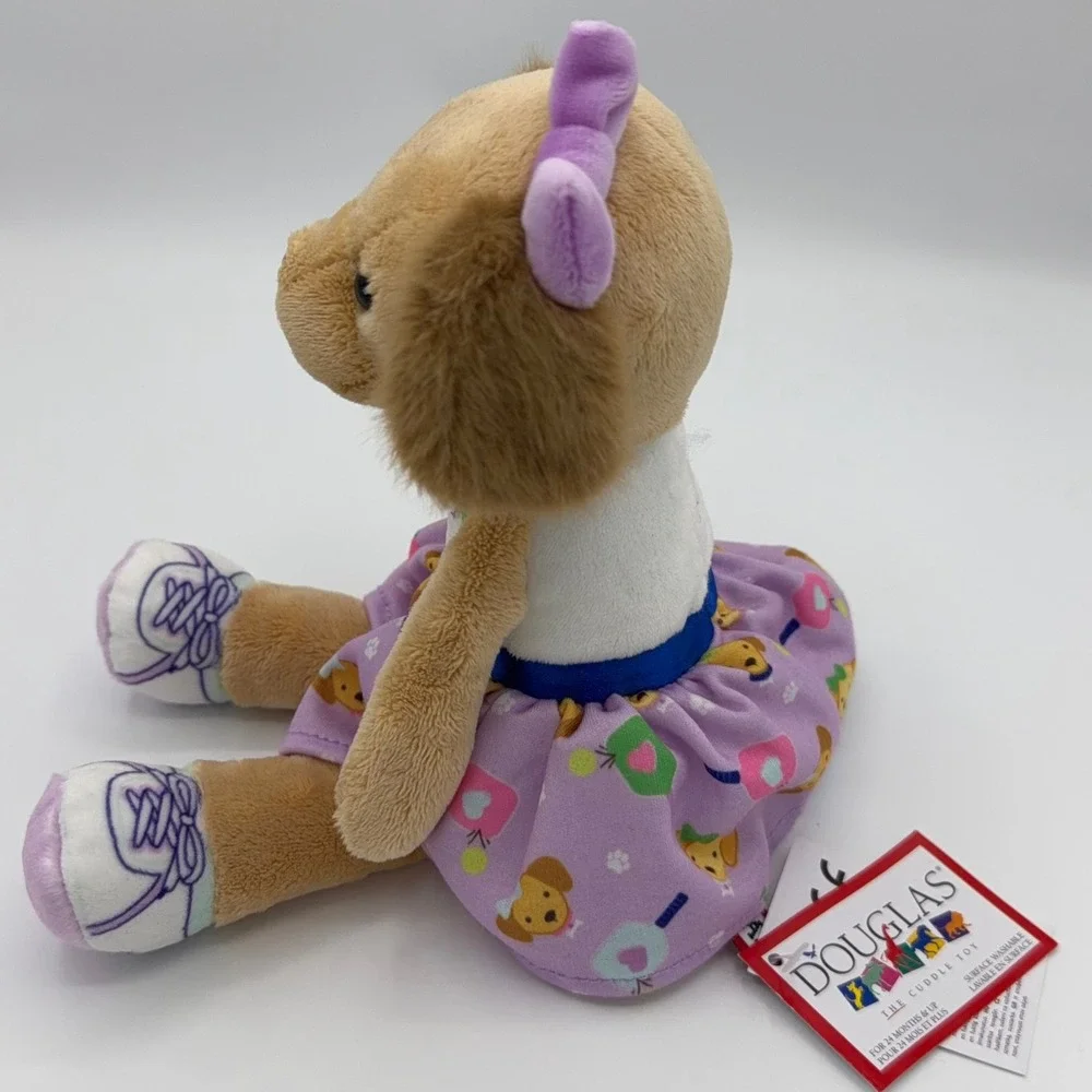 Douglas Cuddle Toy Pickle Ball Pup Plush Dog Purple Tennis Dress Collectible NWT